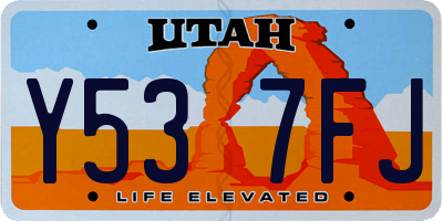 UT license plate Y537FJ