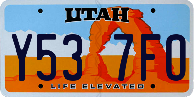UT license plate Y537FO