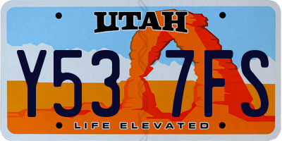 UT license plate Y537FS