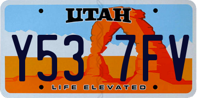 UT license plate Y537FV