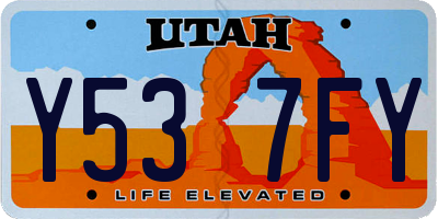 UT license plate Y537FY