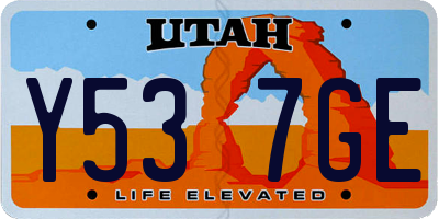 UT license plate Y537GE