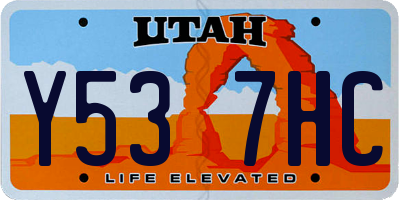 UT license plate Y537HC