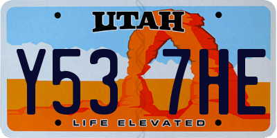 UT license plate Y537HE