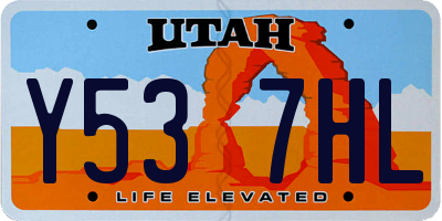 UT license plate Y537HL