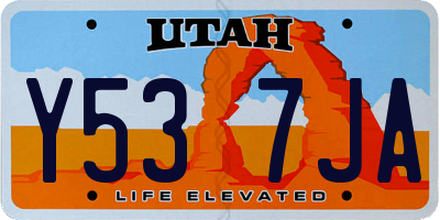 UT license plate Y537JA