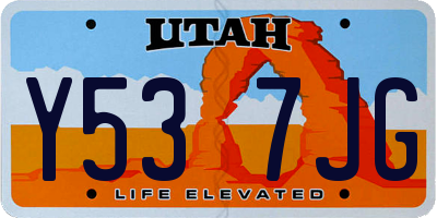 UT license plate Y537JG