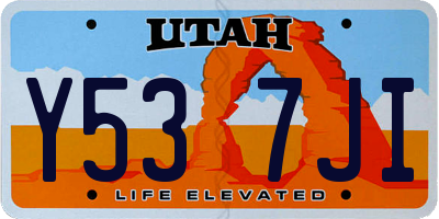UT license plate Y537JI