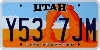 UT license plate Y537JM