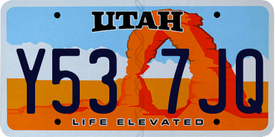 UT license plate Y537JQ