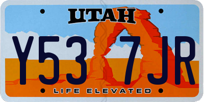 UT license plate Y537JR
