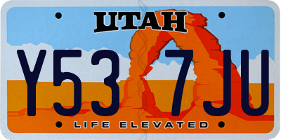UT license plate Y537JU