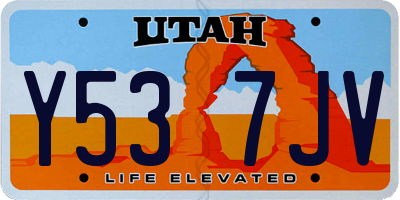 UT license plate Y537JV