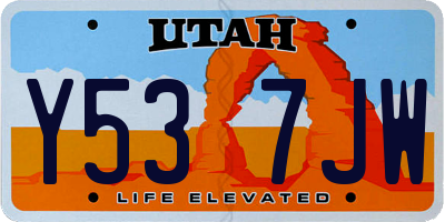 UT license plate Y537JW