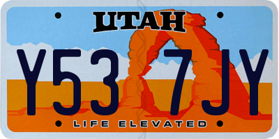 UT license plate Y537JY