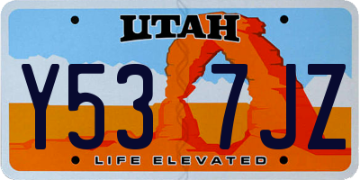 UT license plate Y537JZ
