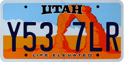 UT license plate Y537LR