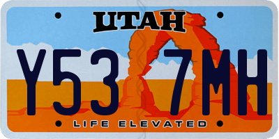 UT license plate Y537MH