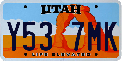 UT license plate Y537MK