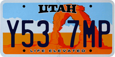 UT license plate Y537MP