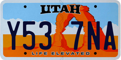 UT license plate Y537NA