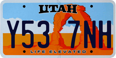 UT license plate Y537NH