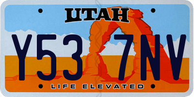 UT license plate Y537NV