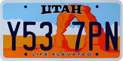 UT license plate Y537PN