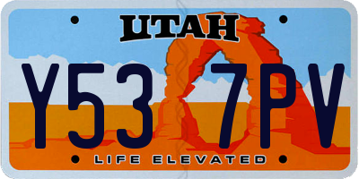 UT license plate Y537PV