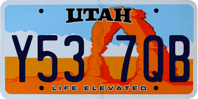 UT license plate Y537QB