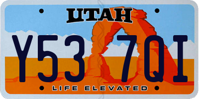 UT license plate Y537QI