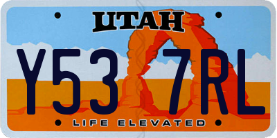 UT license plate Y537RL