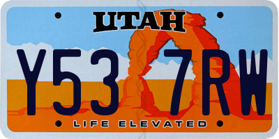 UT license plate Y537RW