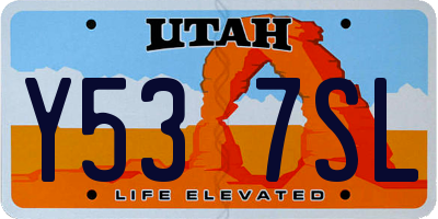 UT license plate Y537SL