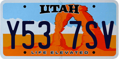 UT license plate Y537SV