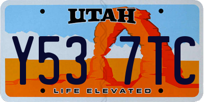 UT license plate Y537TC