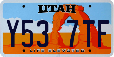 UT license plate Y537TF