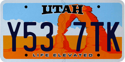 UT license plate Y537TK