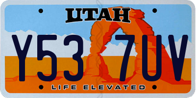 UT license plate Y537UV