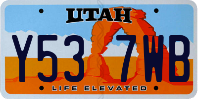 UT license plate Y537WB