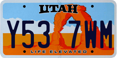 UT license plate Y537WM