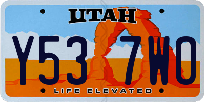 UT license plate Y537WO