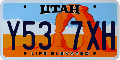 UT license plate Y537XH