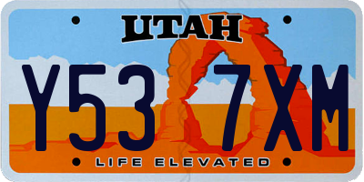 UT license plate Y537XM