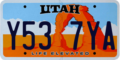 UT license plate Y537YA