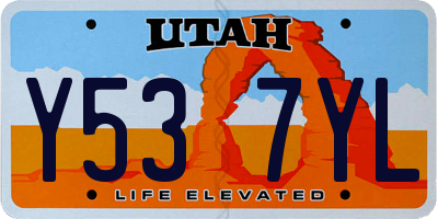 UT license plate Y537YL