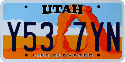 UT license plate Y537YN