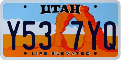UT license plate Y537YQ