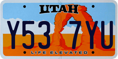 UT license plate Y537YU