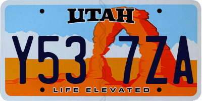 UT license plate Y537ZA